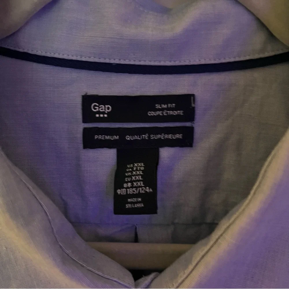 Gap mens slim fit long sleeve button down shirt | size 2XL